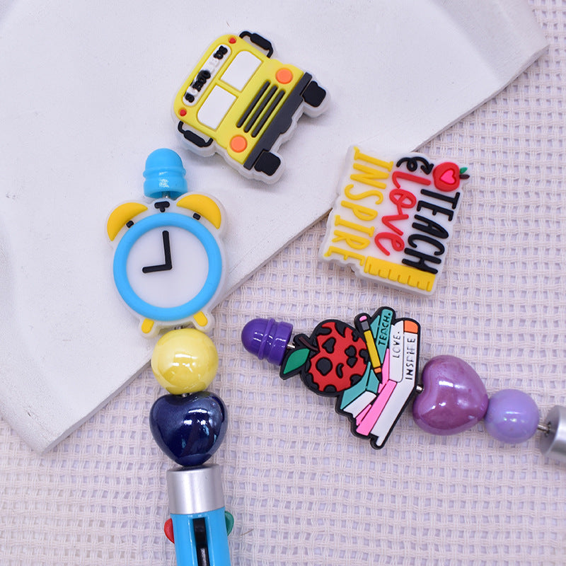 Wholesale Random 100pcs Cartoon School Loose Beads High Value  Focal Beads