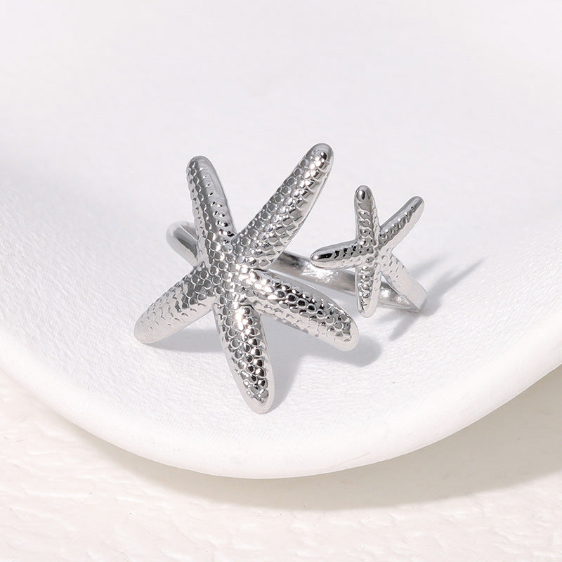 Wholesale summer marine elements open stainless steel ring