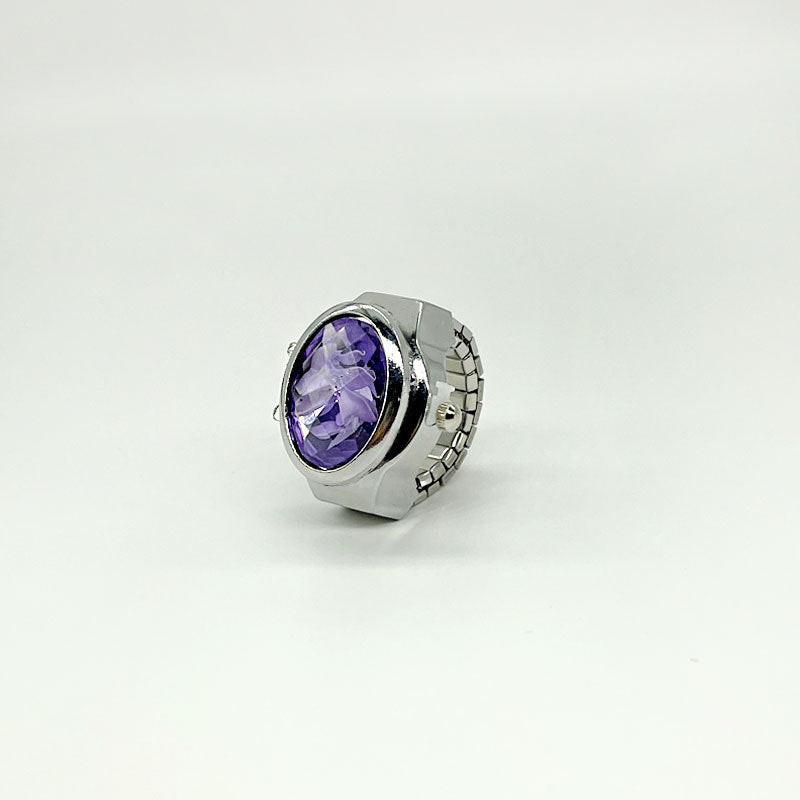 Wholesale Stainless Steel Gem Flower Ring Watch