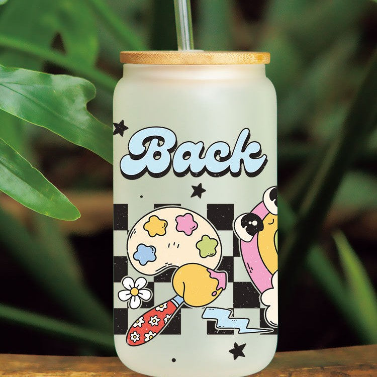 Wholesale  Colorful textbooks stationery and Back to School 16oz Cup UV DTF Wraps