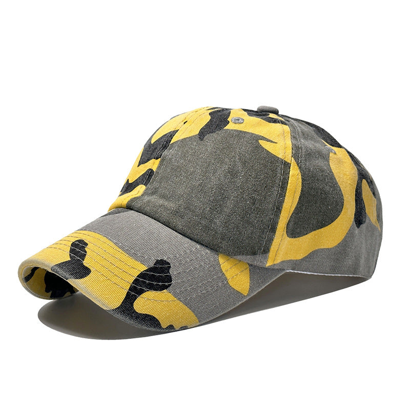 Wholesale Cotton Washed Denim Camouflage Curved Brim Baseball Cap