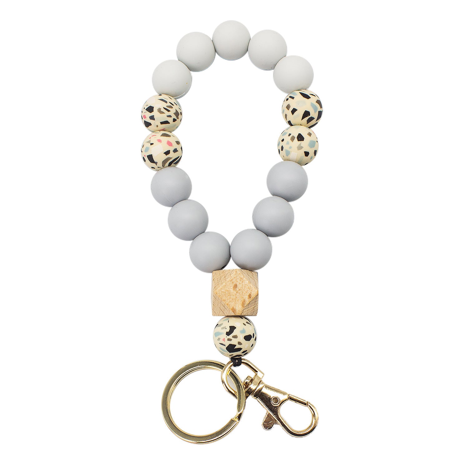 Wholesale Colorful Silicone Leopard Bracelet Keychain