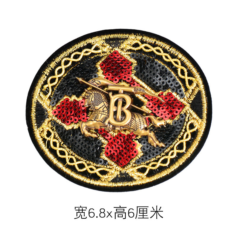 Wholesale Trendy Embroidered Beaded Bee Maple Leaf Shield Brooch Badge Pin For Women Clothing Bag Shoe Hat Decoration