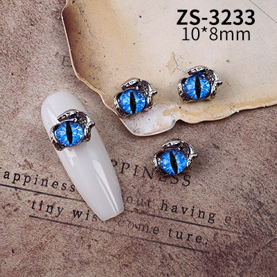 Wholesale Dark Cyberpunk Devil Eye Nail Art Decor In Alloy Metal Trendy Chic Nail Accessory For Everyday And Resale