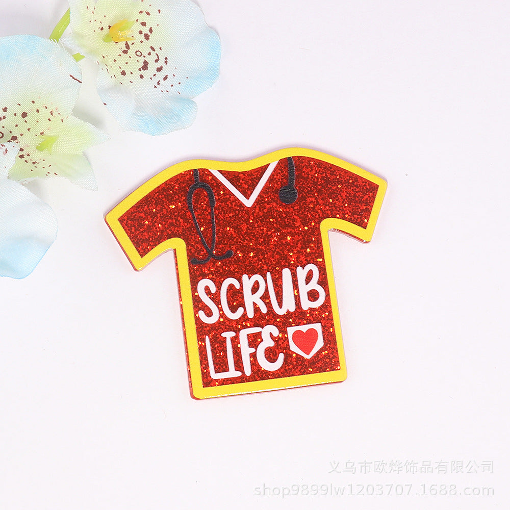 Wholesale 10PCS Loose Powder Cartoon Nurse Clothes Jewelry Acrylic Accessories