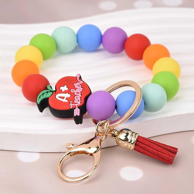 Wholesale  Handmade  Silicone Bead Bracelet Pendant Wristlet Keychain