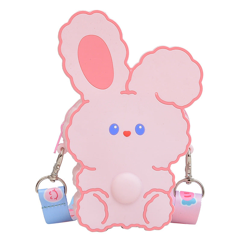 Wholesale Silicone Cartoon Cute Rabbit Bear One Shoulder Kids Bag