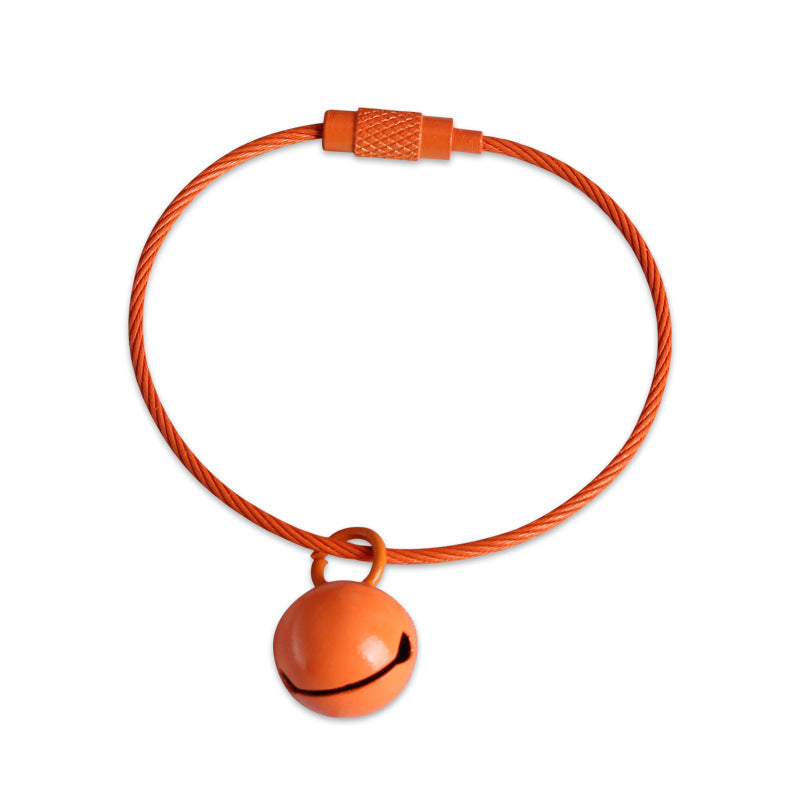 Wholesale Stainless Steel Wire Rope Candy Color Small Bell Paint Keychain