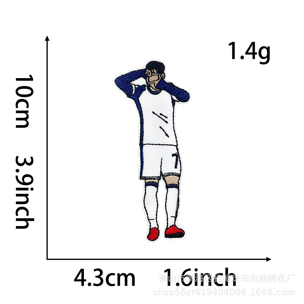 Wholesale Football Star Embroidered Patch Iron On DIY Cloth Badge For Clothing Stylish Fashion Accessory For Resale