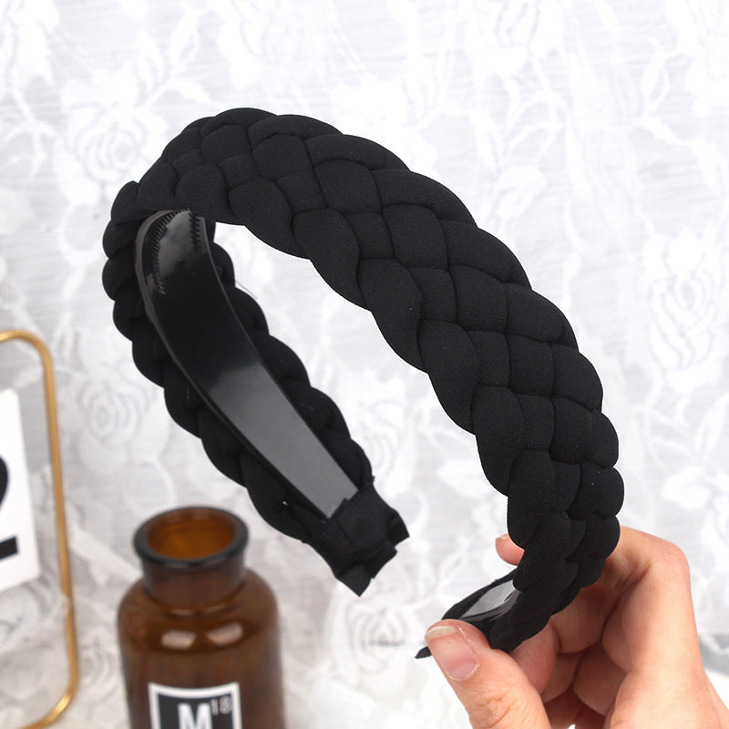 Wholesale Twist Braid Wide-brimmed Hairband Solid Color Headband