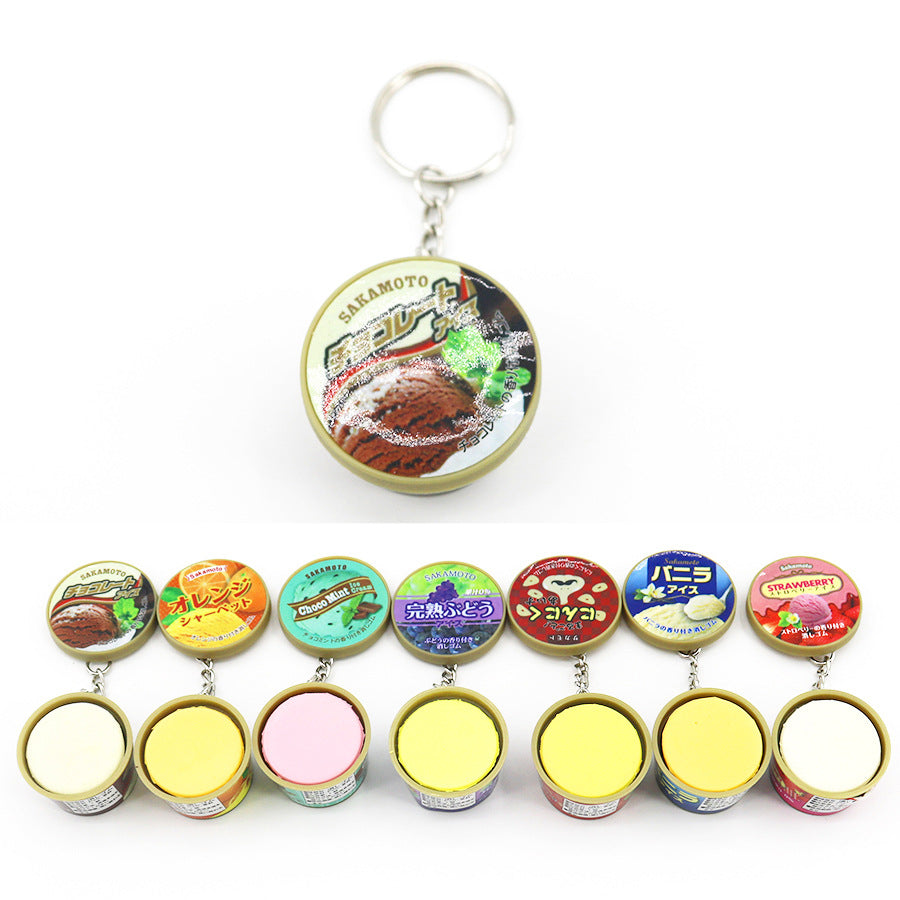 Wholesale Simulation Pinch Multi-flavor Ice Cream Keychain