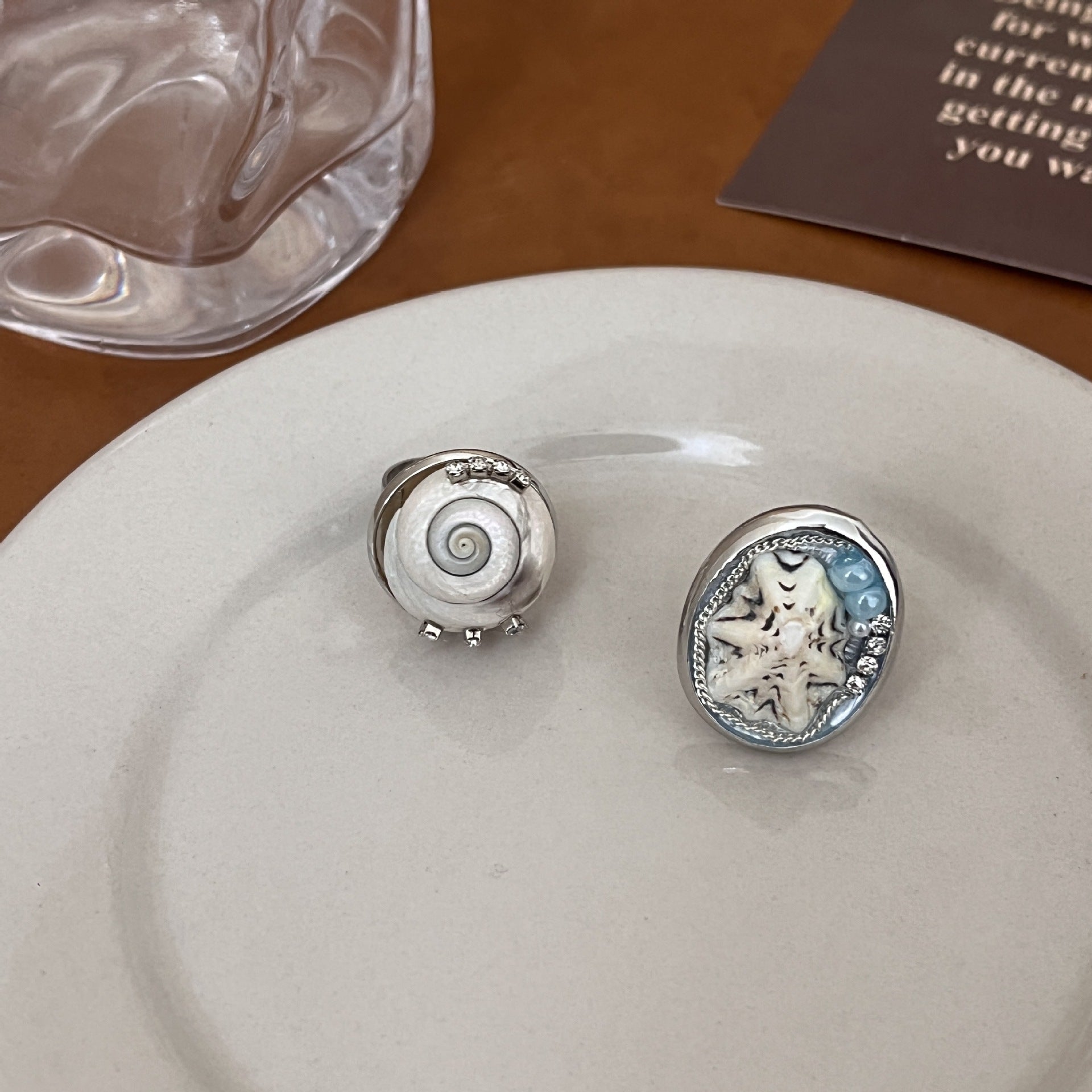 Wholesale Bohemian Holiday Style Snail Shell Wide Version Round Ring