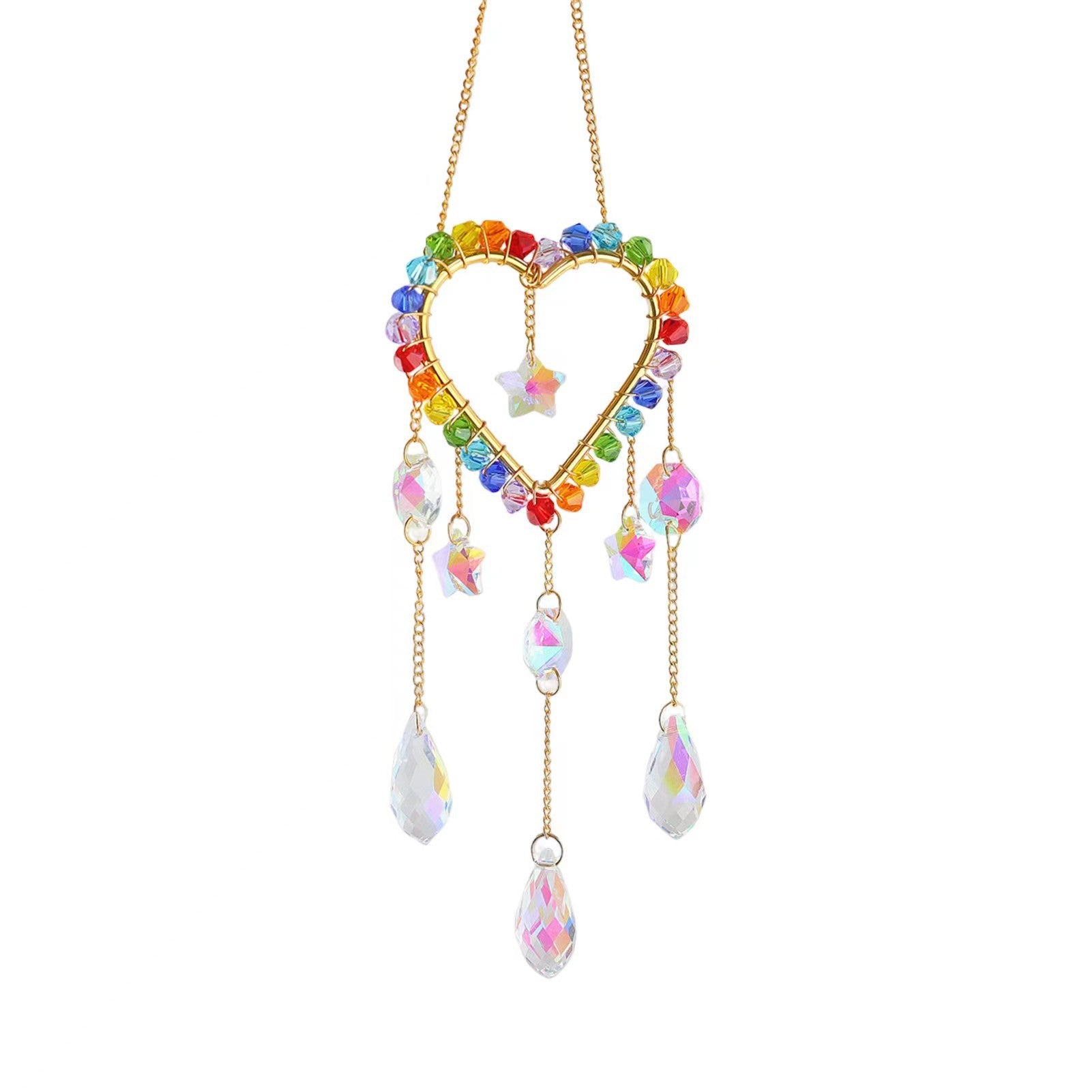 Wholesale rainbow stars and moon four-piece window chimes