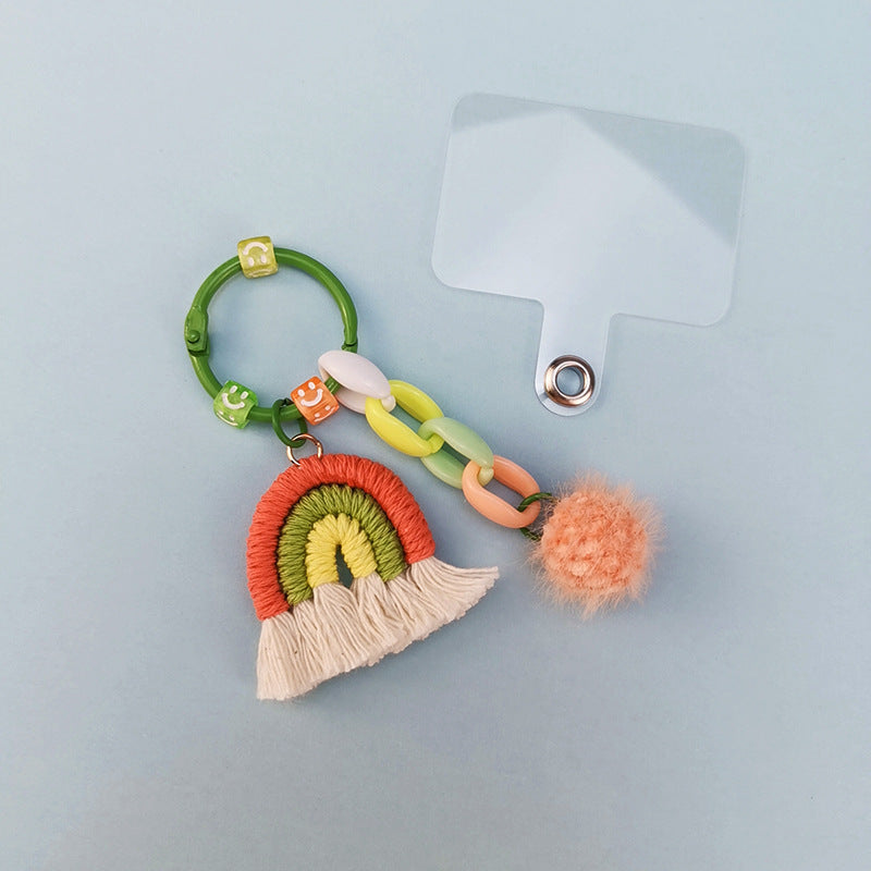 Llavero de lana de lana de tejido de mano al por mayor