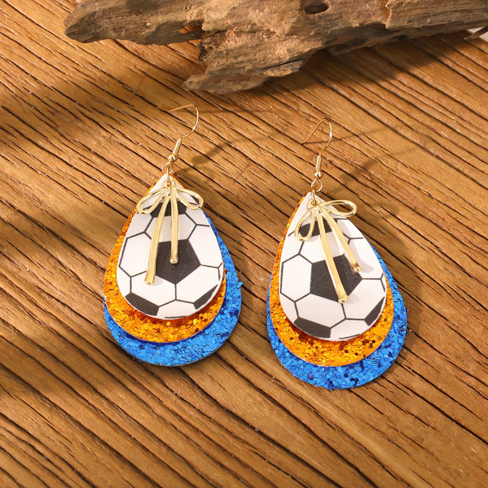 Wholesale Sports Elements Rugby Earrings