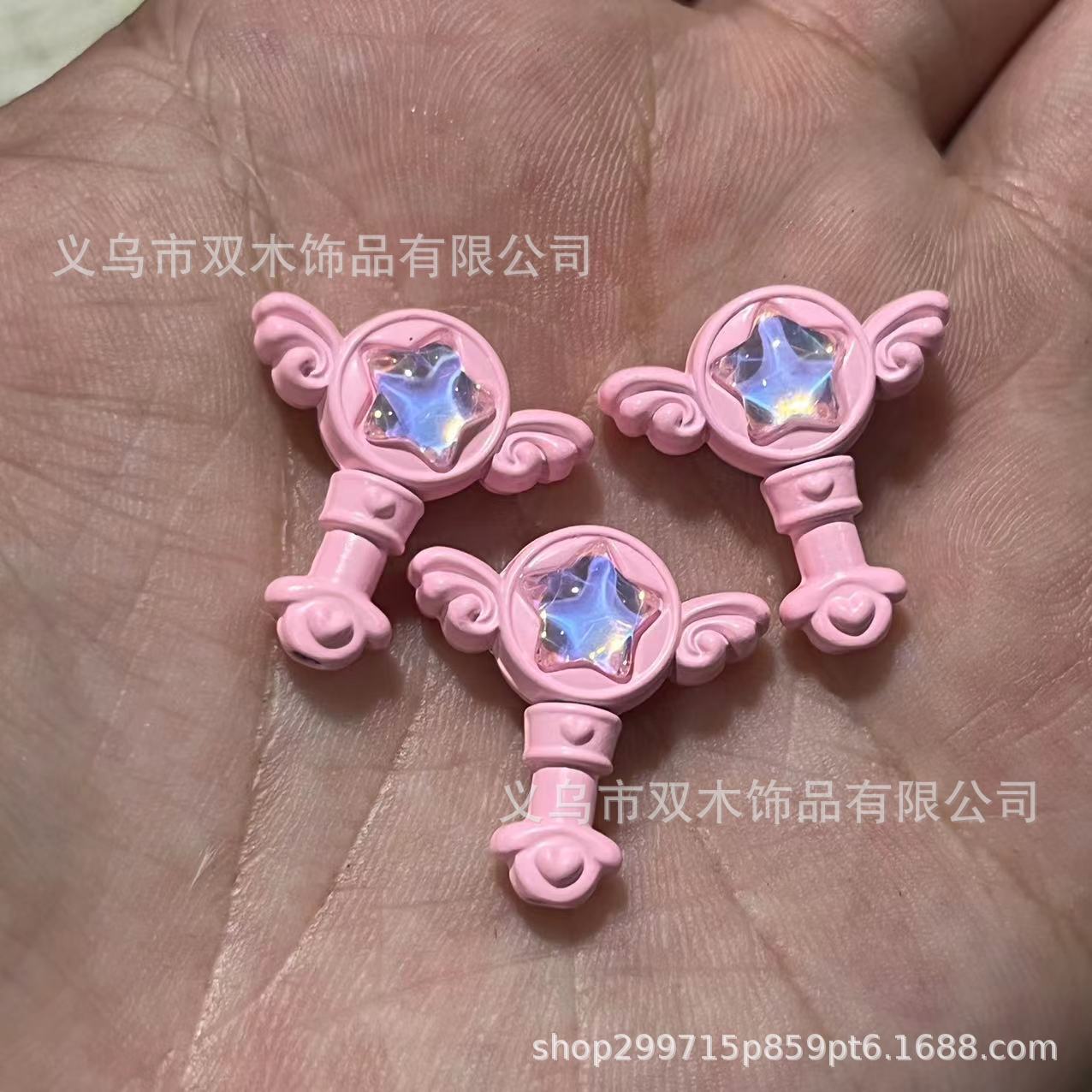 Wholesale 10pcs Paint Diamond Fairy Wand Alloy Beads
