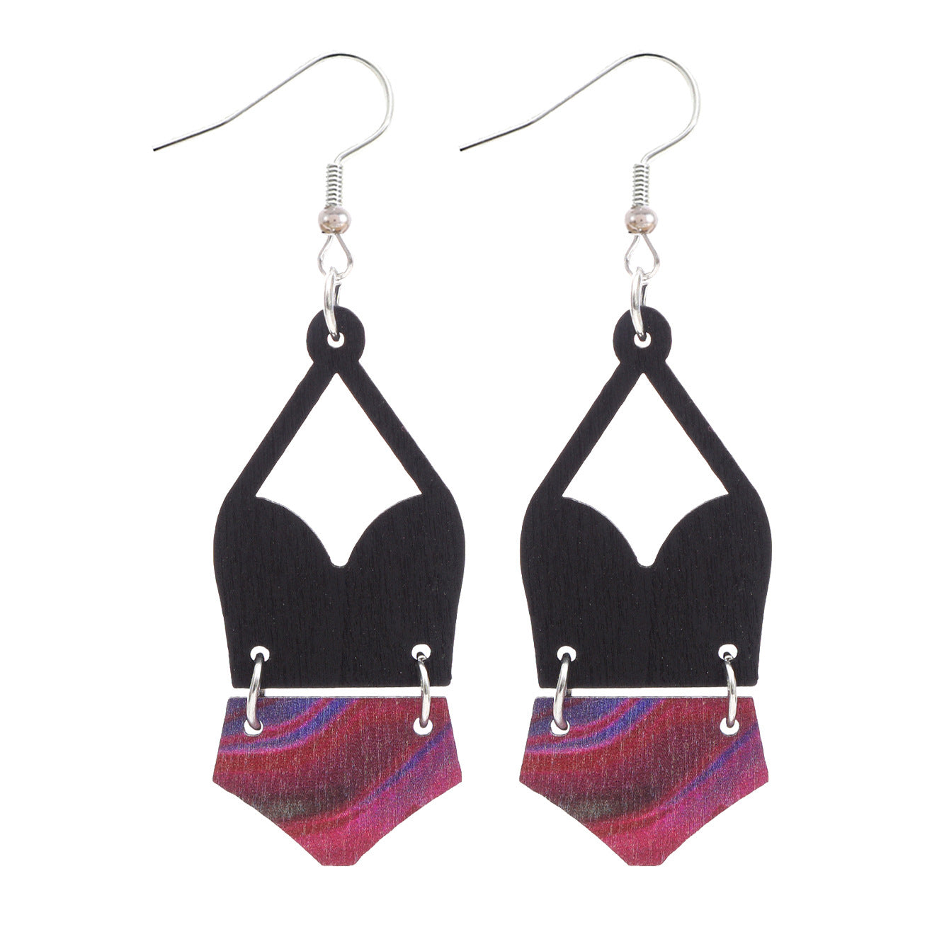 Wholesale Western Bikini Wooden Geometric Diamond Earrings