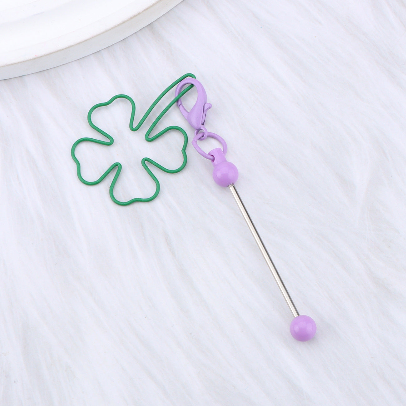 Wholesale Green grass DIY beaded keychain