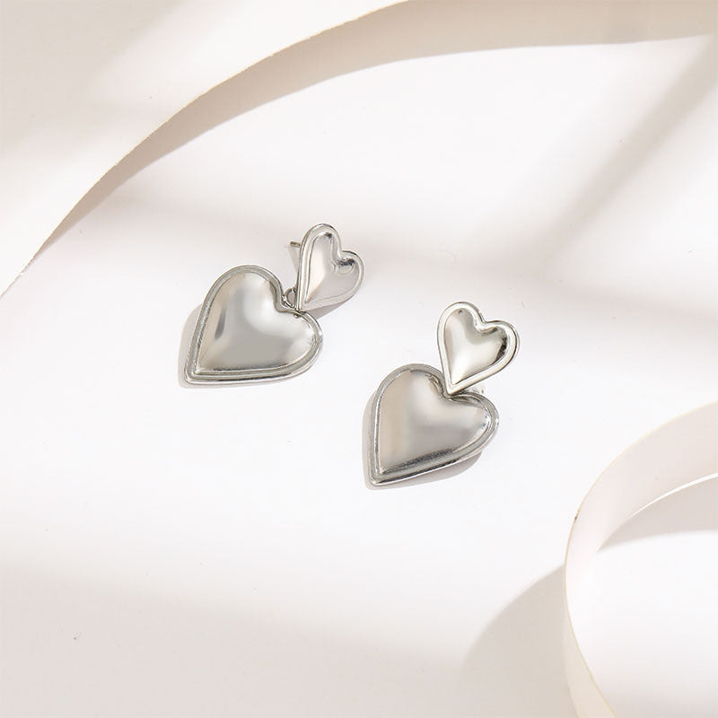 Wholesale Valentine's Day Three-Layer Heart-Shaped Love Earrings Simple Pendant Acrylic Texturing Dopamine Earrings