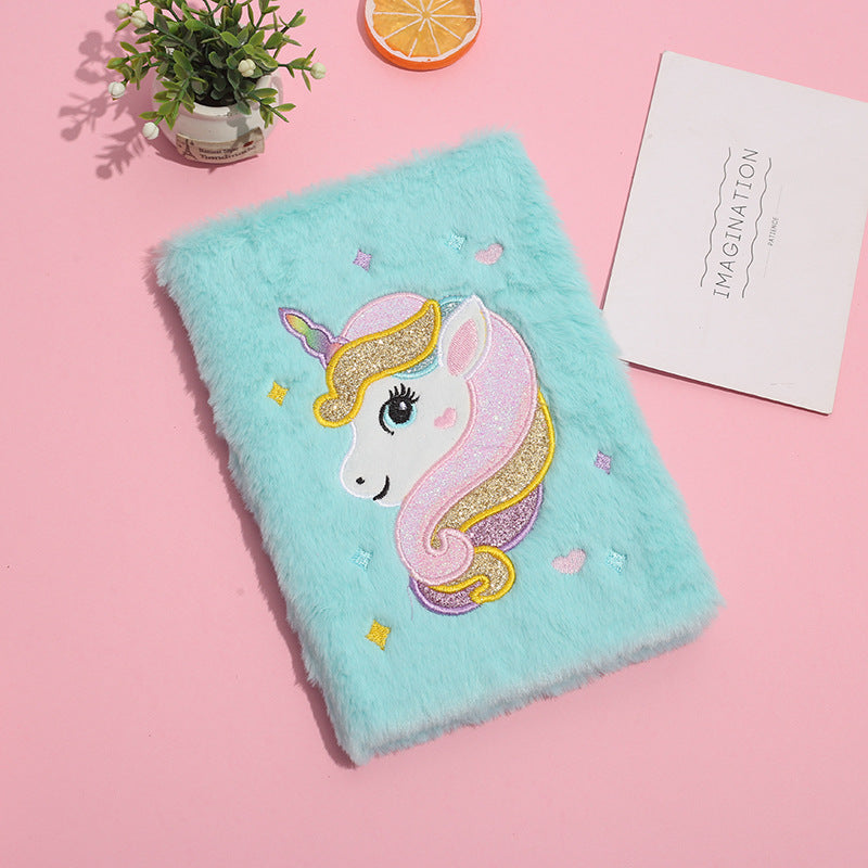 Wholesale Girly Unicorn Notebook Dreamy Cartoon Plush Notepad