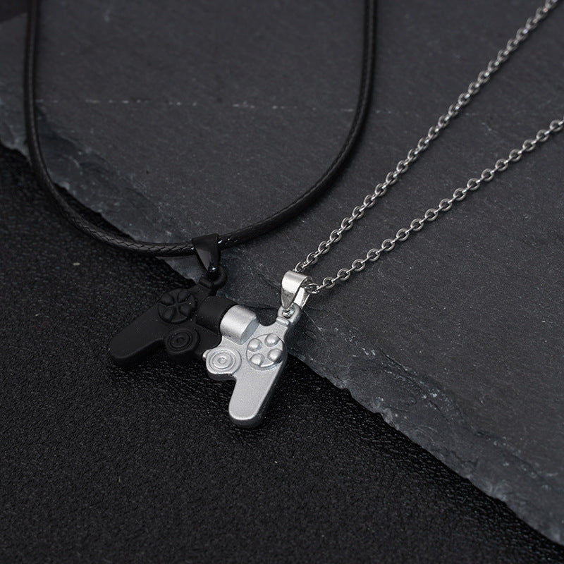 Wholesale Magnetic Game Controller Couple Alloy Necklace Bracelets  Pair Jewelry Set