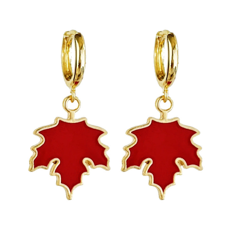 Wholesale 2 Pairs/pack Halloween Ghost Bat Pumpkin Maple Leaf Metal Earrings