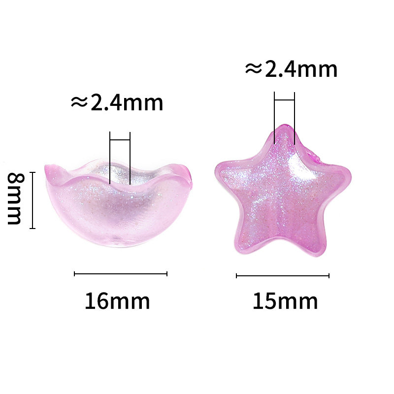 Wholesale 500g/pack Acrylic Luminous Fine Glitter Five-pointed Star Beads DIY