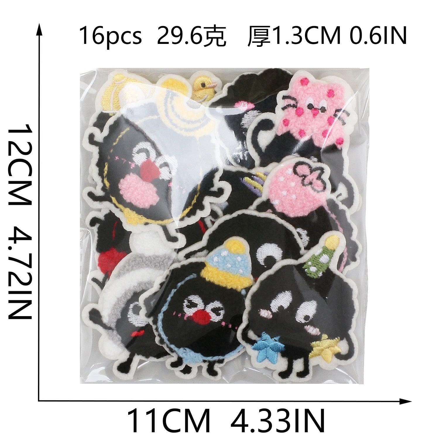 Wholesale Cute Black Coal Polyester Embroidered Patch Funny Charcoal Badge Decorative Clothing Accessory For Gift And Boutique Resale