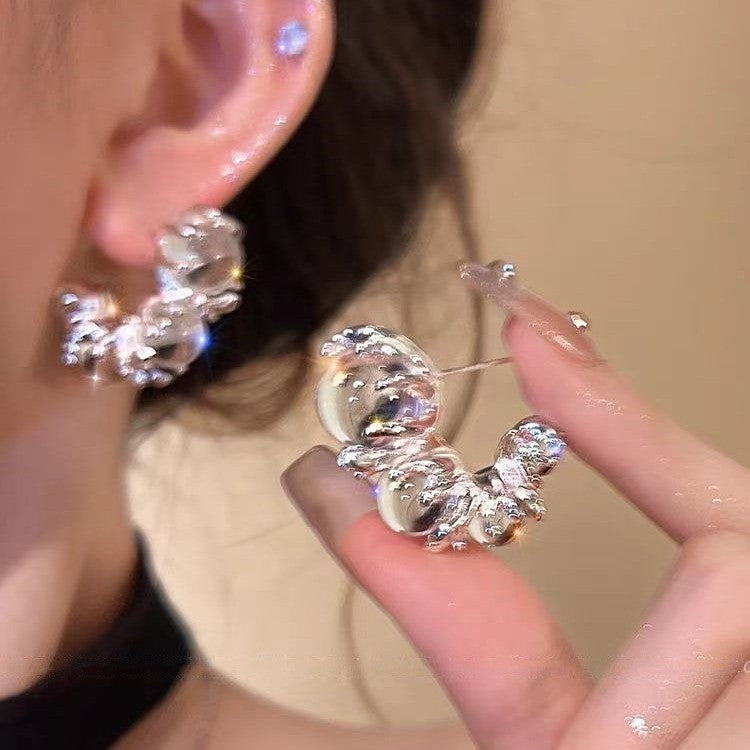 Wholesale Forest-style colorful diamond butterfly long earrings