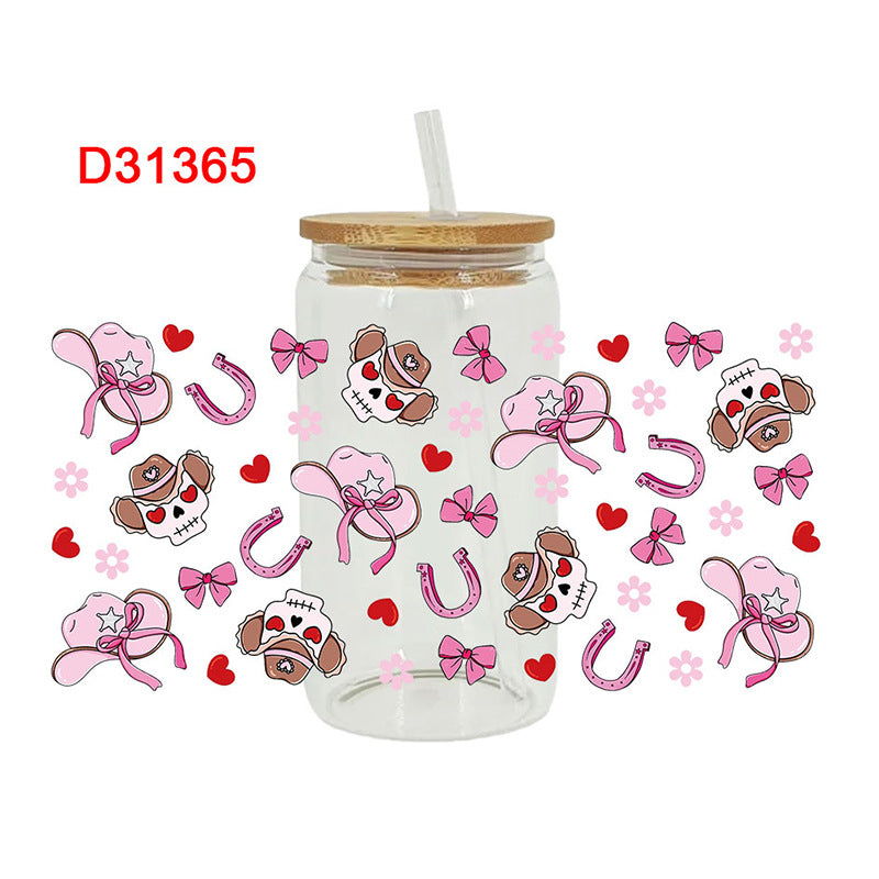 Wholesale Western style rooster boots cowboy hat 16oz Cup UV DTF Wraps