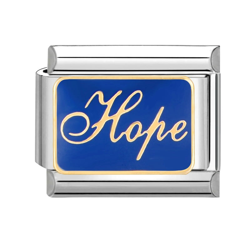 Wholesale Steel Base Blue Series Creative DIY Personalized Handmade Craft Bracelet Charms