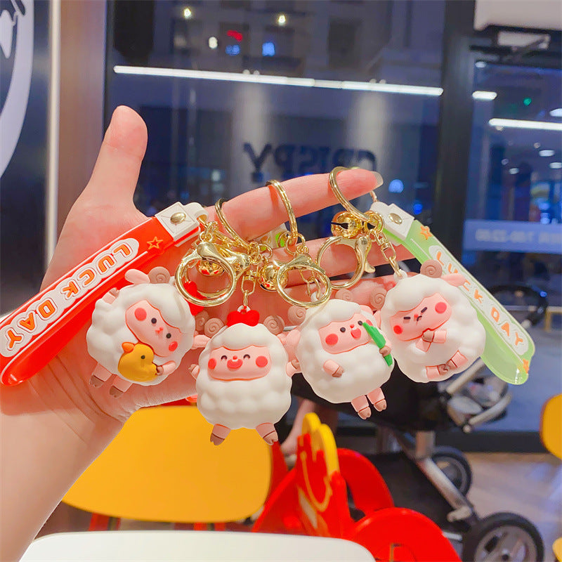 Wholesale Cute Lamb Pendant Silicone Keychain