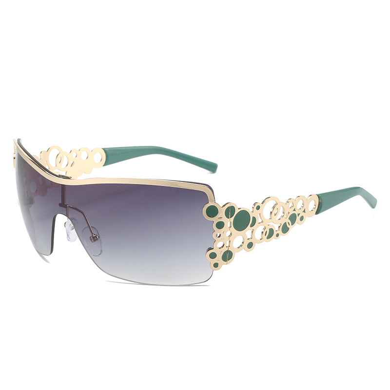 Wholesale Y2K Personalized Dot Circle Half Frame Sunglasses