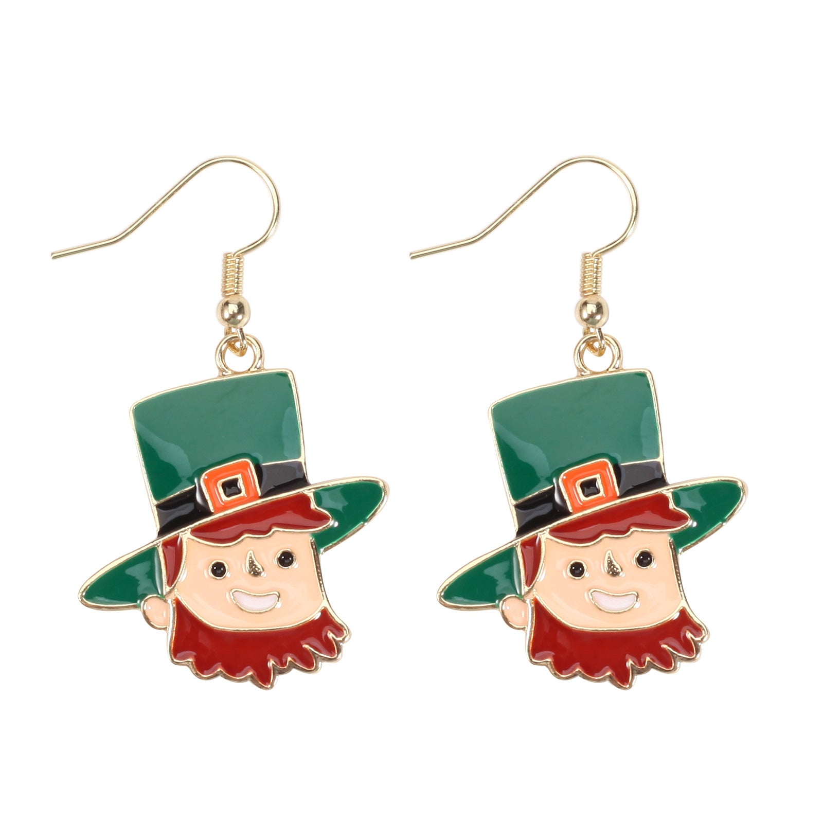 Wholesale St.  Patrick' s Day Clover Hat Flag Wine Glass Earrings