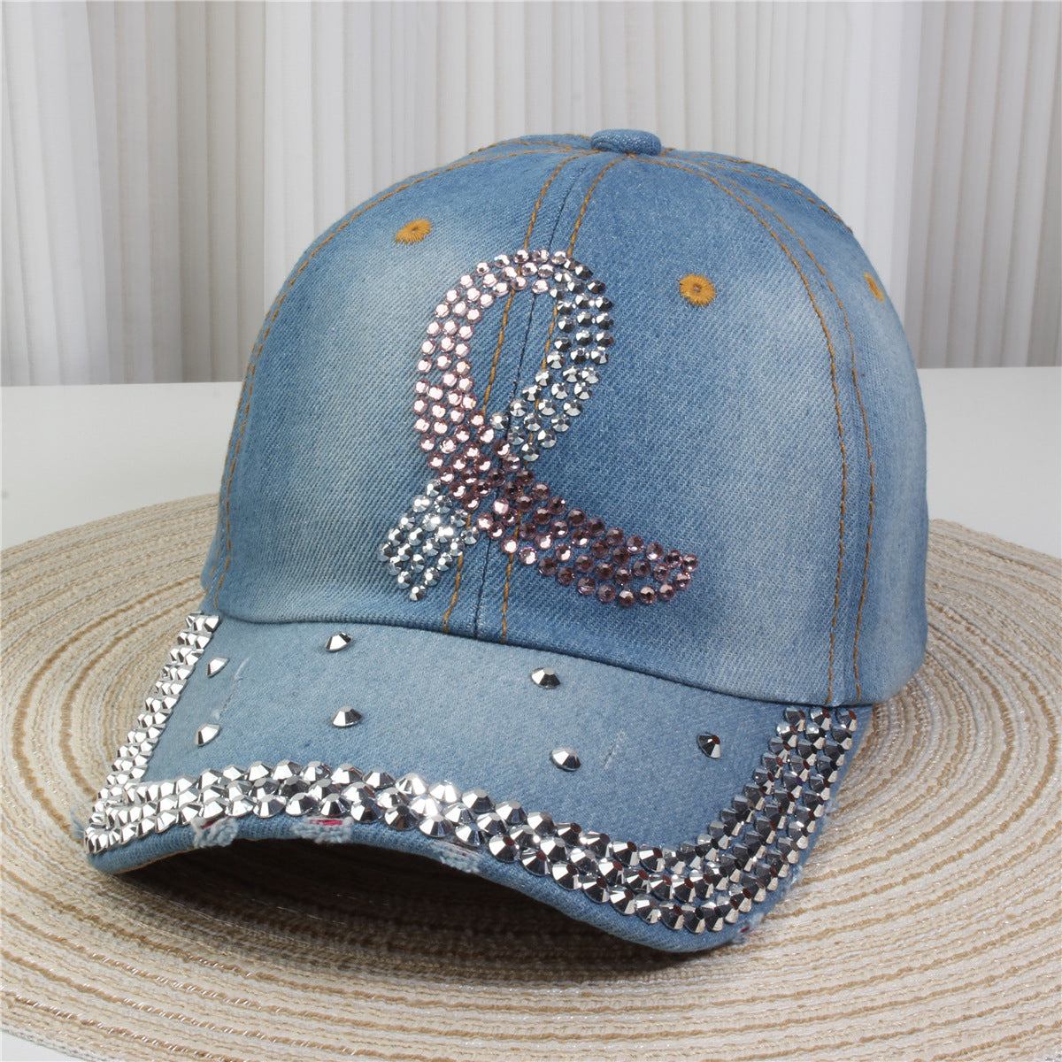 Wholesale British Denim Diamond Casual Baseball Cap