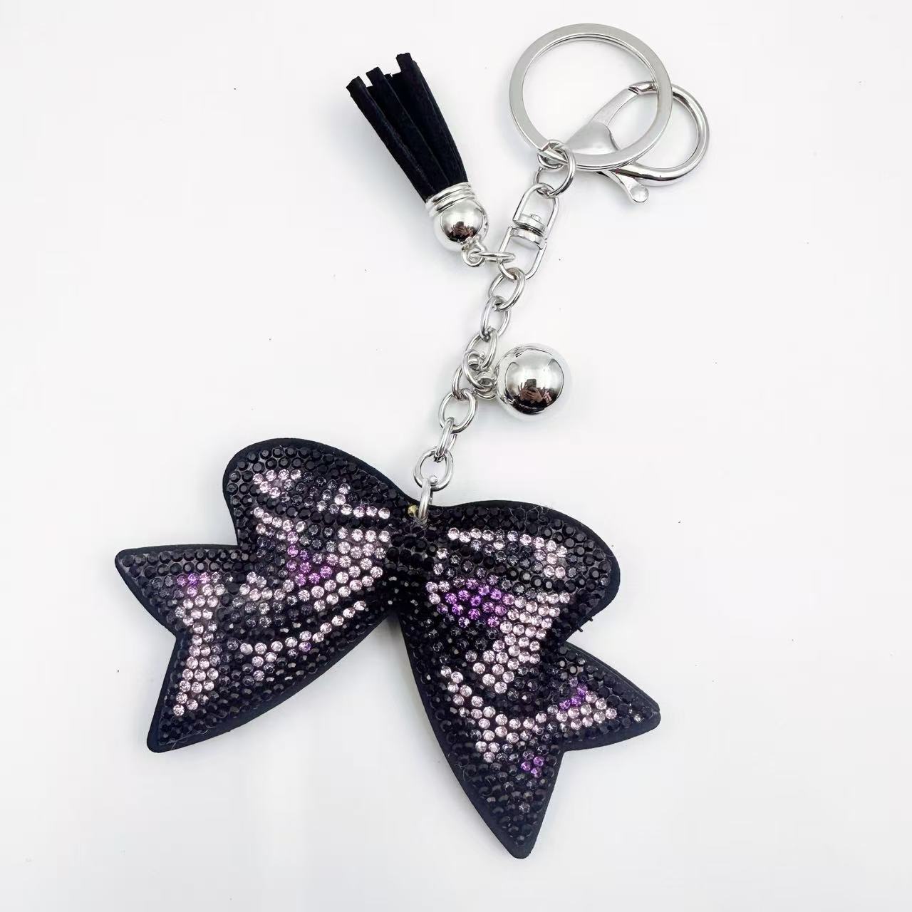 Wholesale 6pcs Creative Diamond Leopard Print Keychain