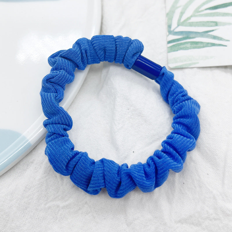 Wholesale High Elastic Pleated Fresh Candy Color Hair Rope