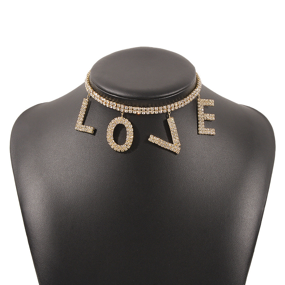 Wholesale Valentine's Day Love Imitation Diamond Necklace