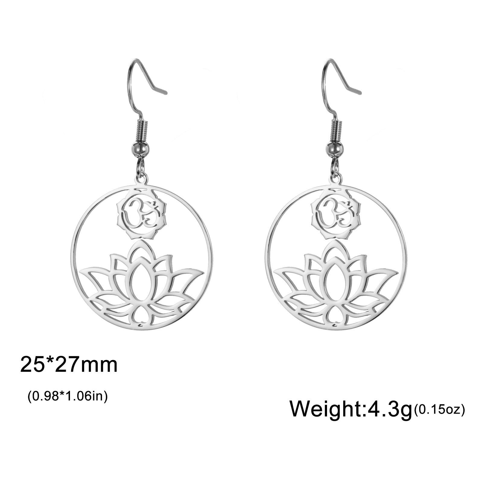 Wholesale Fashionable and simple hollow lotus stainless steel earrings
