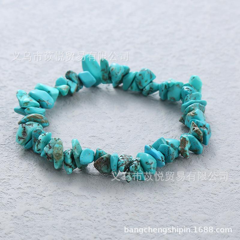 Wholesale 5pcs natural crystal gravel elastic bracelet colorful gravel bracelet