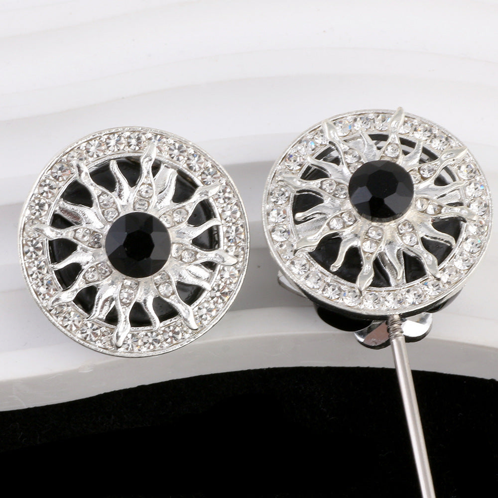 Wholesale 2pcs/pack DIY New Diamond Rotating Snow  Alloy Clay Straight Hole Beads Accessories