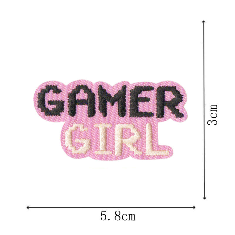 Wholesale Cartoon Pink Embroidered Patch With Heating Glue Backing DIY Fashion Accessory For Bags Clothes Shoes Towels