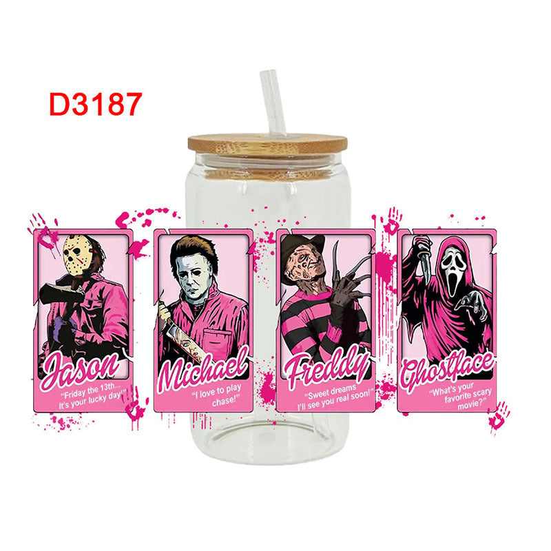 Wholesale Skeleton Ghost Halloween 16oz Cup UV DTF Wraps