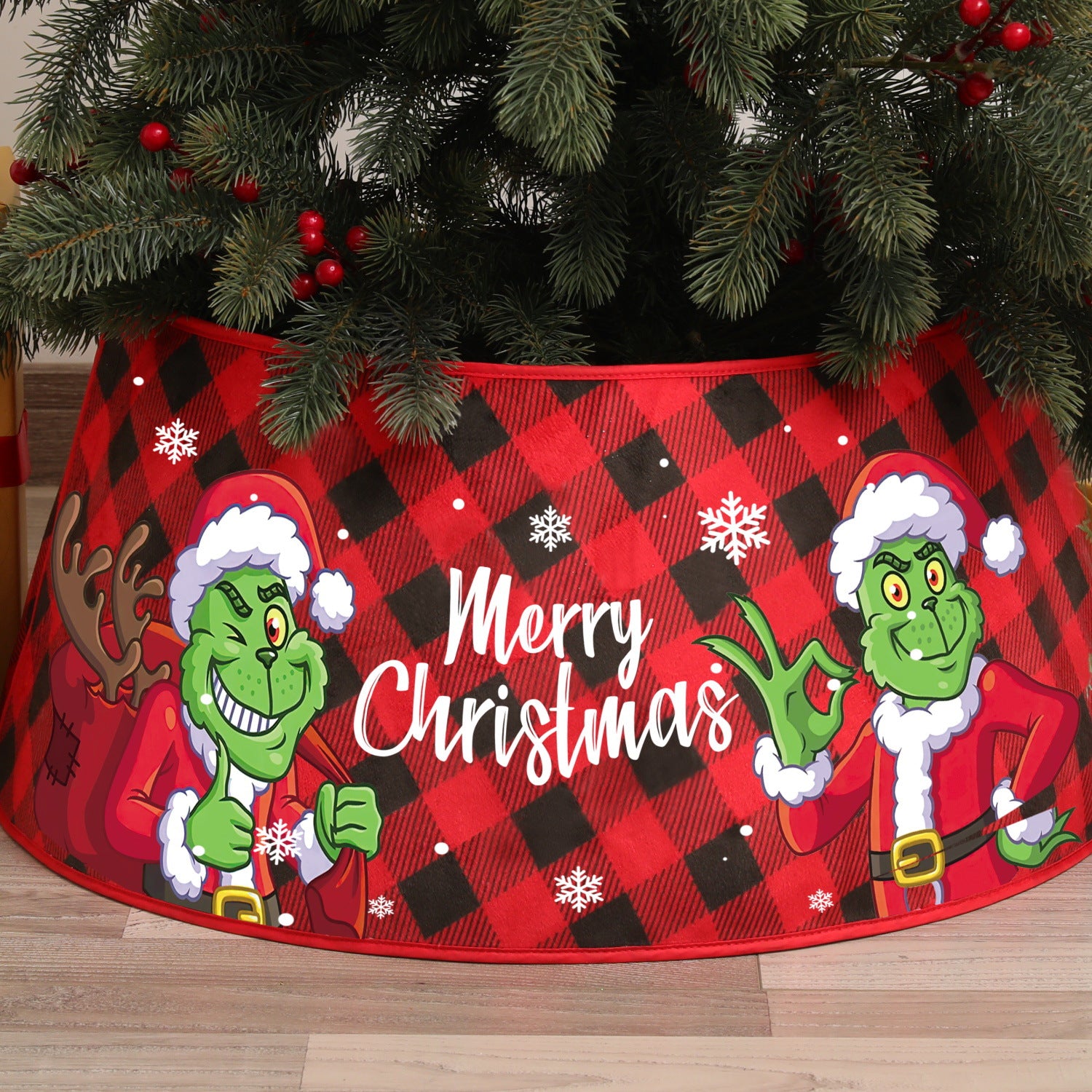 Wholesale Fabric Christmas Tree Skirt Base decoration Props