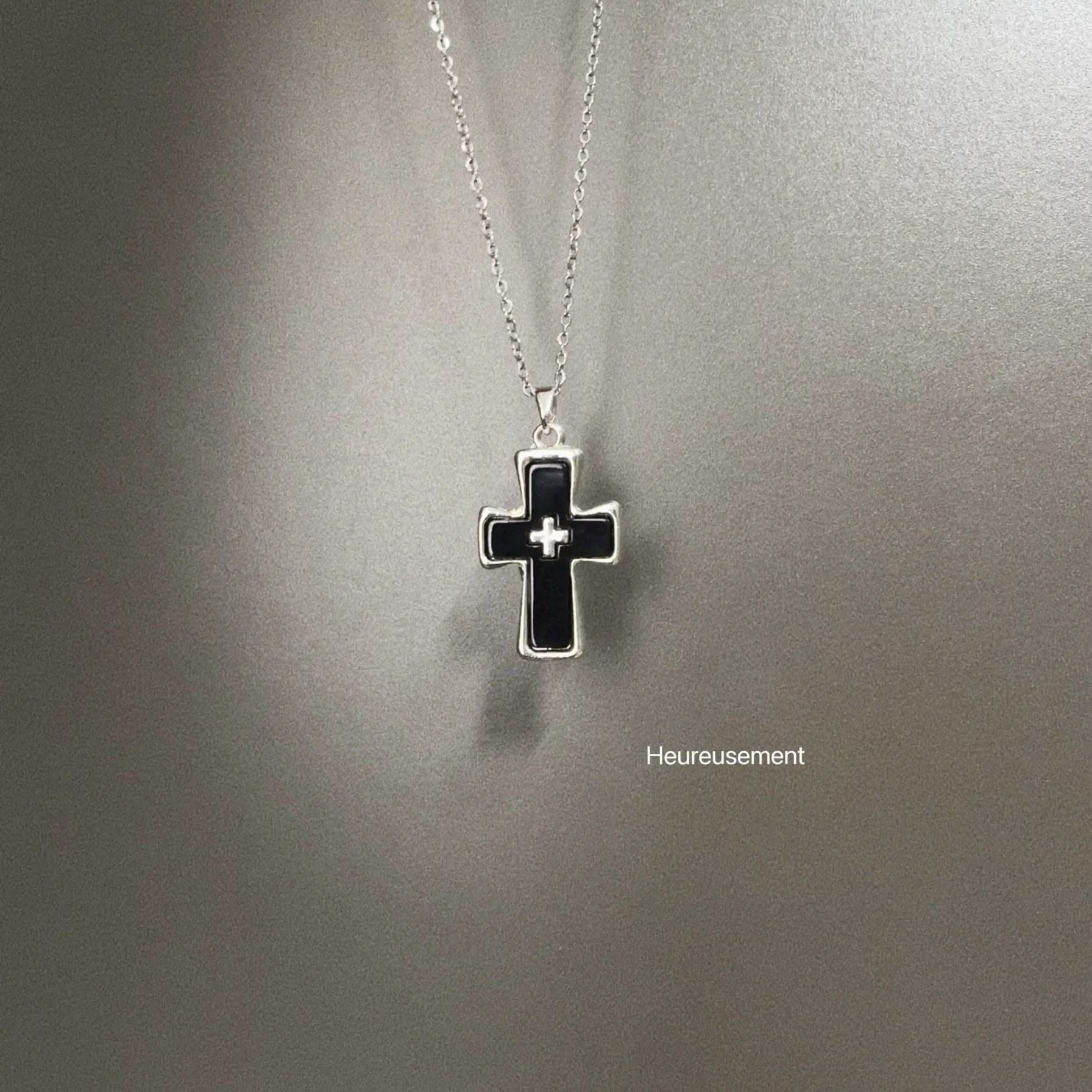 Wholesale Color printed card cross moon cartoon cat necklace