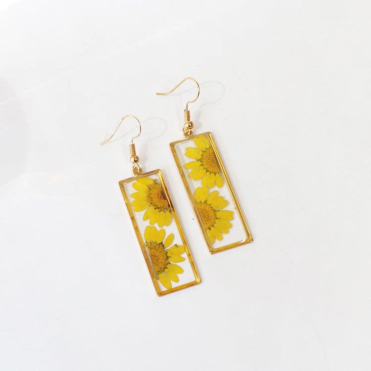 Wholesale 6pcs Real Flower Dried Flower Earrings