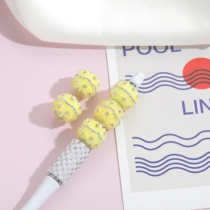 Wholesale 10pcs Heavy Industry Transparent Flower Straight Hole Balls