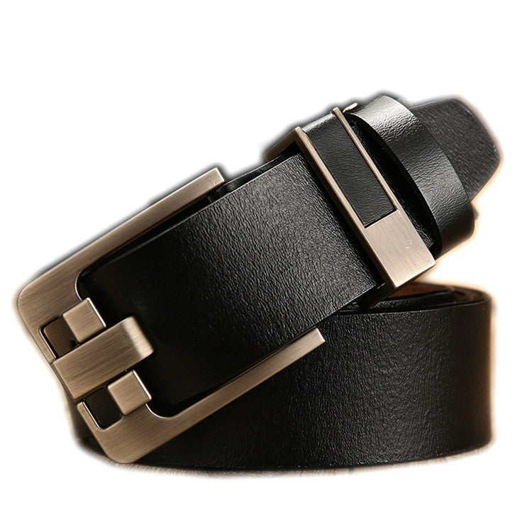Wholesale leather belt men's vintage pinhole buckle genuine leather cowhide belt