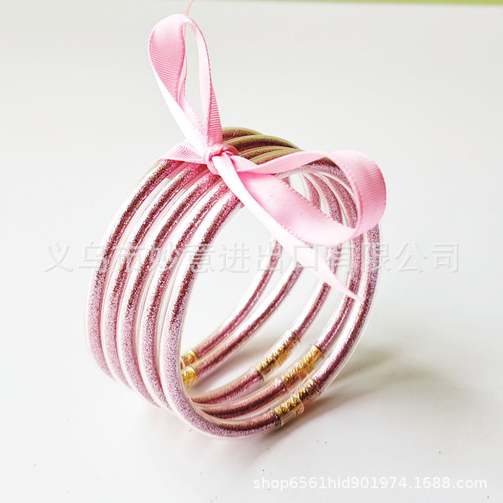 Wholesale Silicone Women's Bow Gold Powder Bracelet