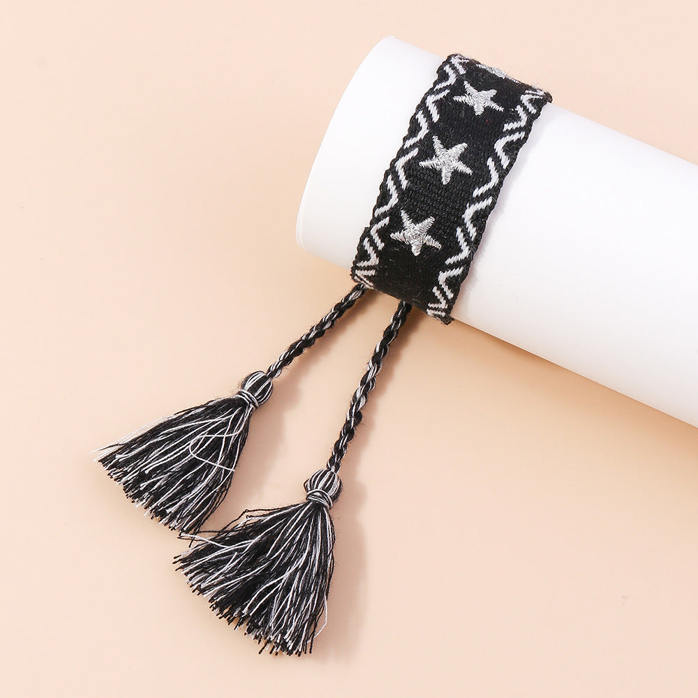 Brazalete de cuerda multicolor de Tassel de cinco lados de doble cara al por mayor